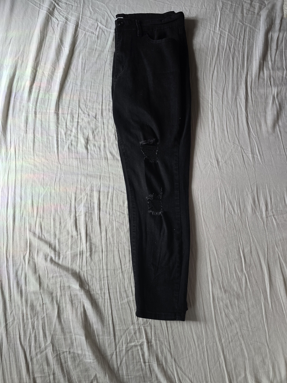 Black Ruched Cargo Pants — Size 18